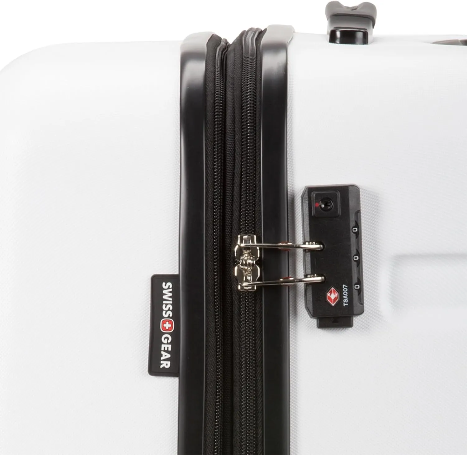 SwissGear 7366 Hardside Expandable Luggage with Spinner Wheels, White, Checked-Medium 23-Inch