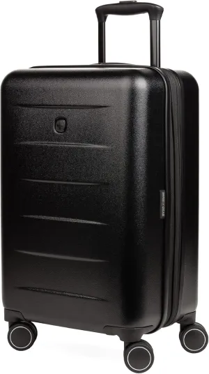 SwissGear 8020 Eclipse Hardside Expandable Luggage with Spinner Wheels, Black, Carry-On 18-Inch