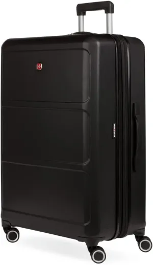 SwissGear 8090 Hardside Expandable Luggage with Spinner Wheels, Black, Checked-Large 28-Inch