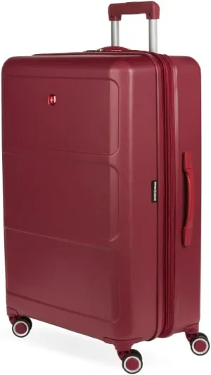 SwissGear 8090 Hardside Expandable Luggage with Spinner Wheels, Burgundy, Checked-Large 28-Inch