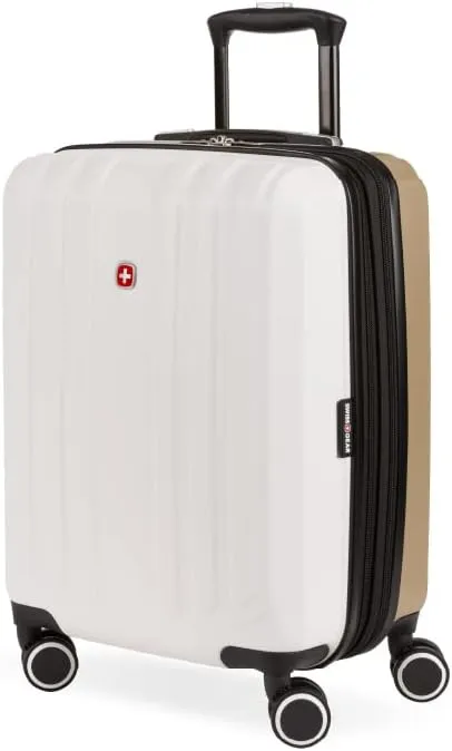 SwissGear Duet Hardside Expandable Luggage with Spinner Wheels, Ivory/Taupe, Carry-On 19-Inch