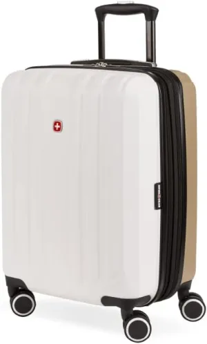 SwissGear Duet Hardside Expandable Luggage with Spinner Wheels, Ivory/Taupe, Carry-On 19-Inch