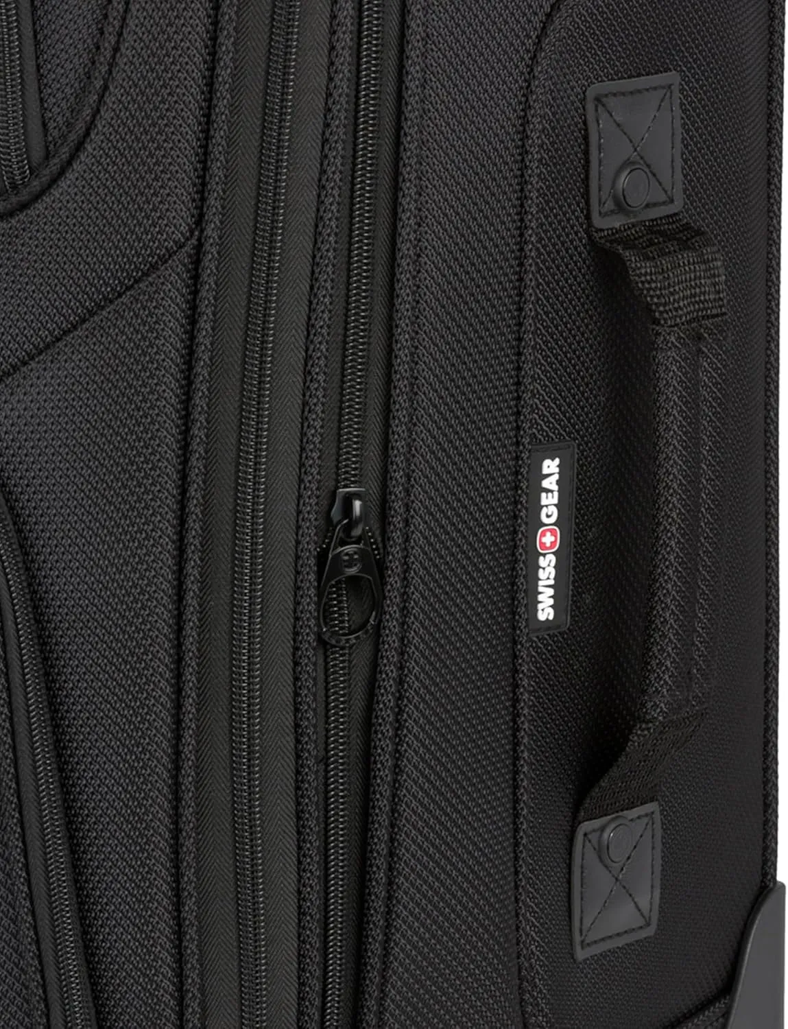 SwissGear Sion Softside Expandable Luggage, Black, Checked-Medium 25-Inch