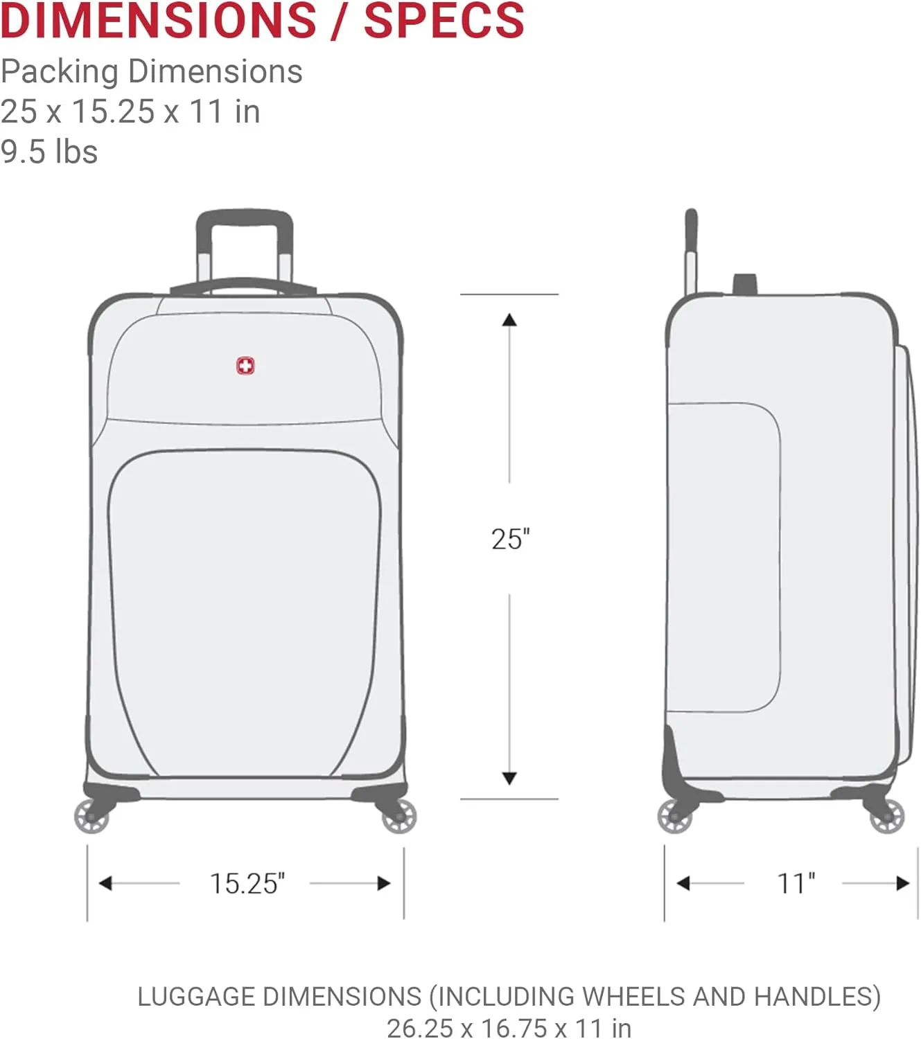 SwissGear Sion Softside Expandable Luggage, Teal, Checked-Medium 25-Inch