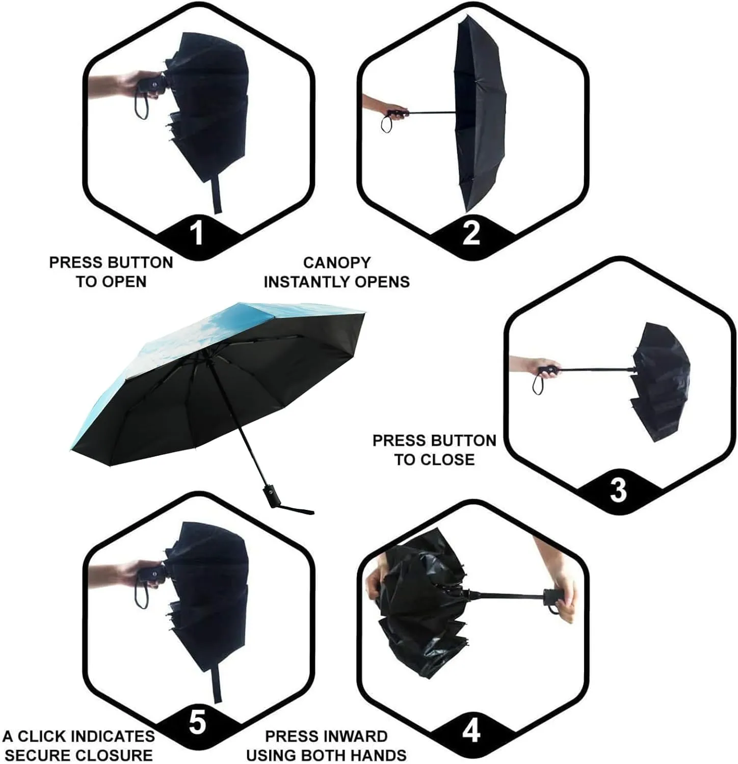 SY COMPACT Travel Umbrella Windproof Automatic Umbrellas-Factory Outlet umbrella