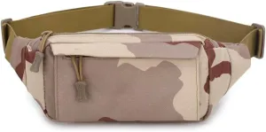 Tactical Waist Bag Multifunctional Shoulder Crossbody Large Fanny Pack Men Women Wallets for Work Travel Fishing (Beige)