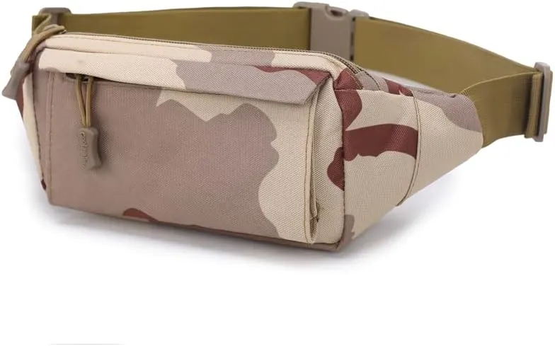 Tactical Waist Bag Multifunctional Shoulder Crossbody Large Fanny Pack Men Women Wallets for Work Travel Fishing (Beige)
