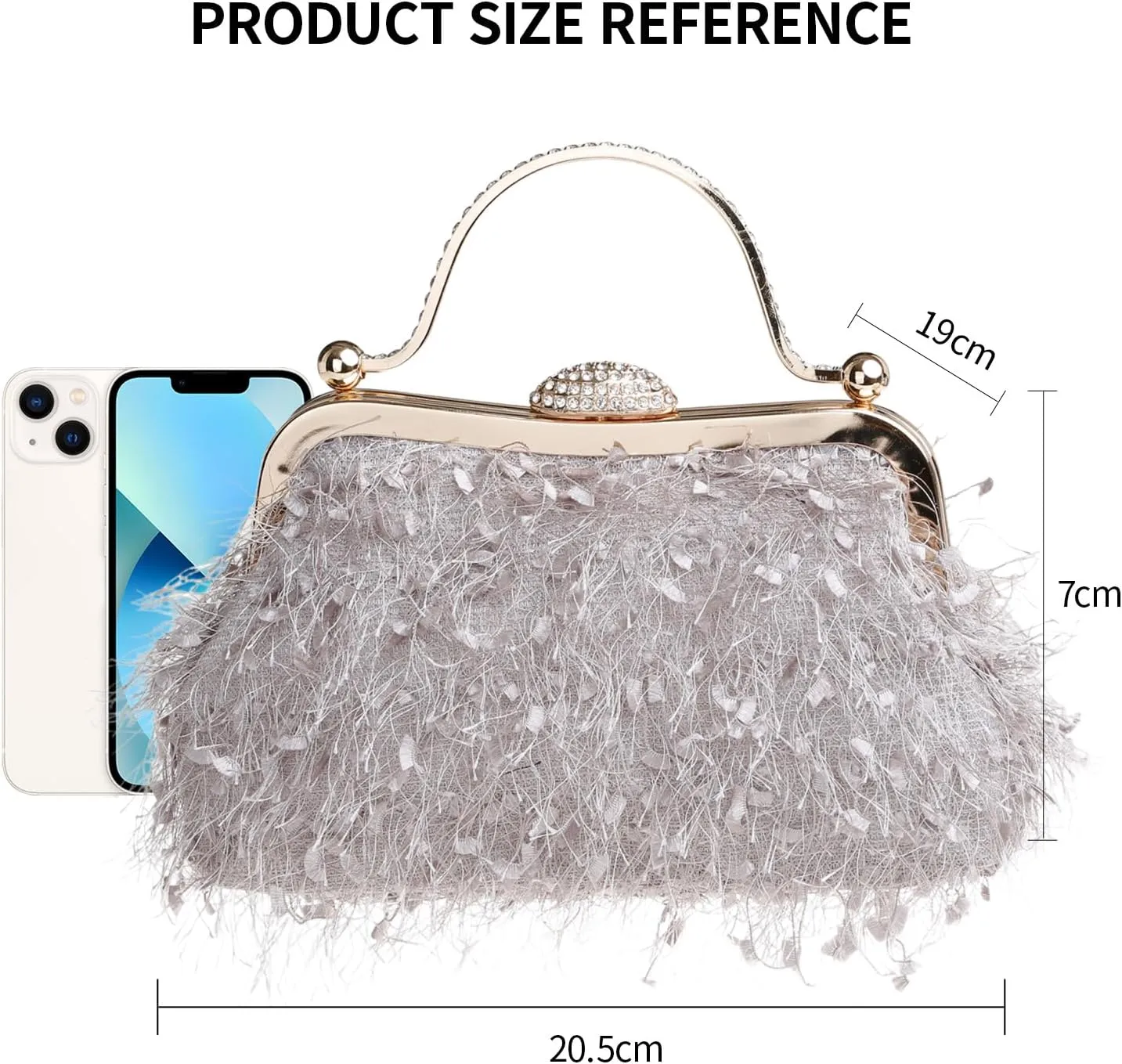 Tassel Women's Evening Handbag Cocktail Prom Formal Clutch Purse Feather Elegant Shoulder Bag for Wedding Banquet