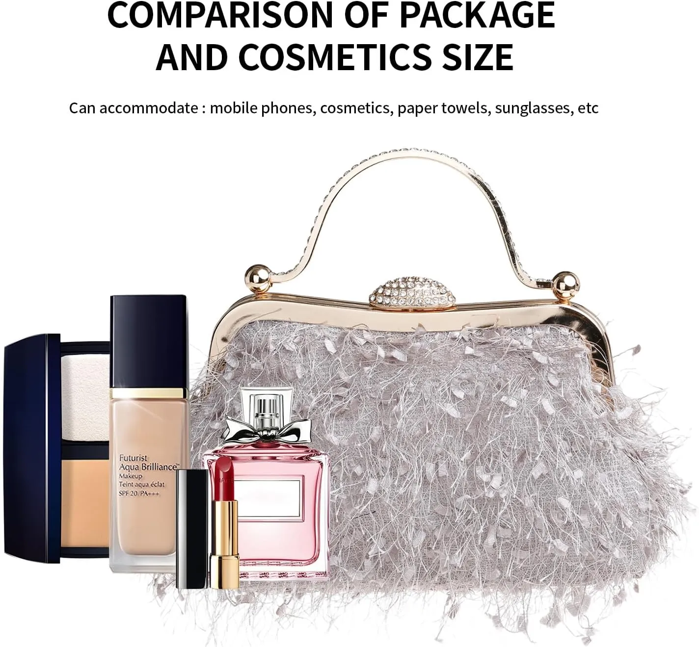 Tassel Women's Evening Handbag Cocktail Prom Formal Clutch Purse Feather Elegant Shoulder Bag for Wedding Banquet