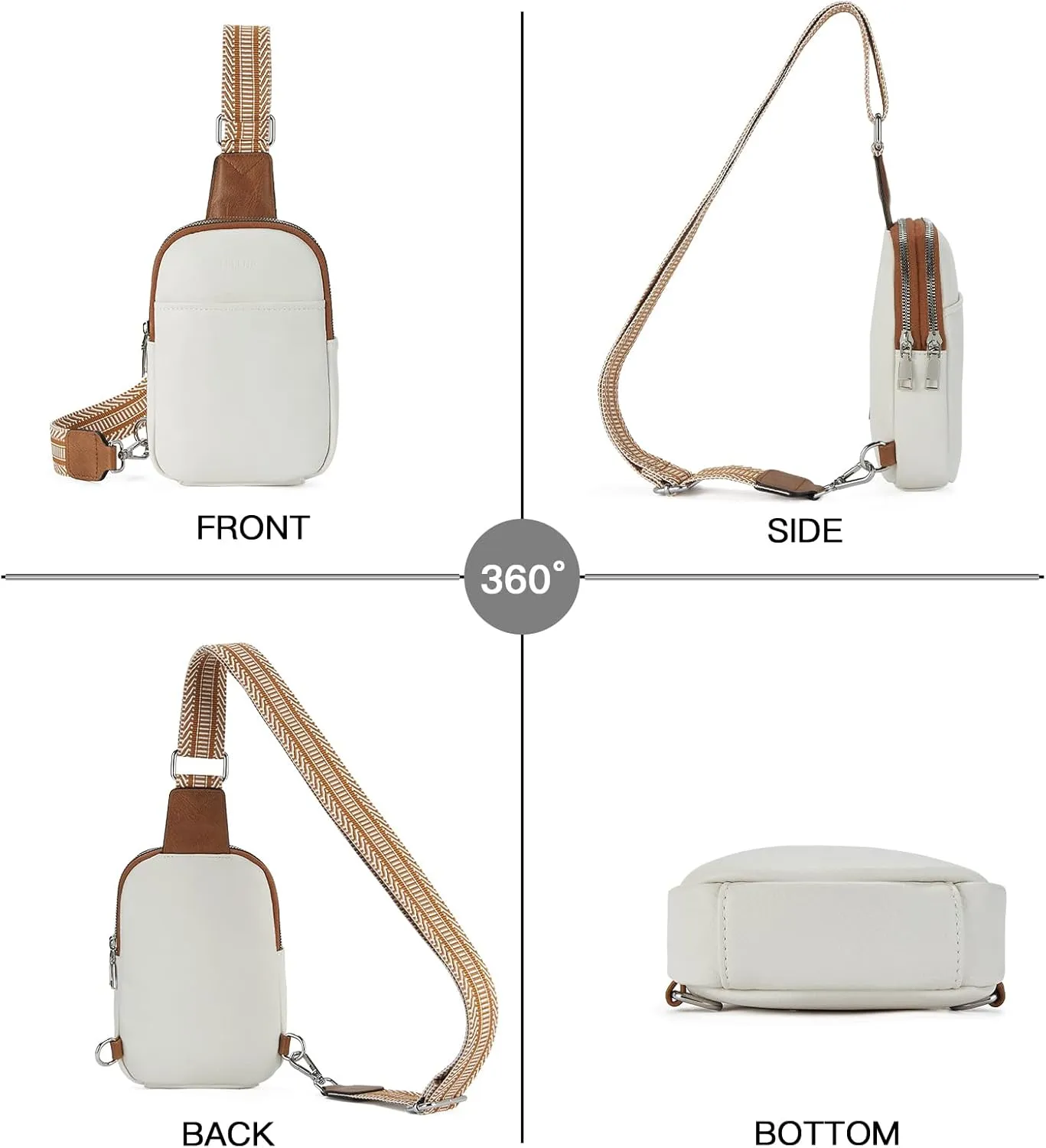 Telena Small Sling Bag for Women Vegan Leather Fashionable Fanny Pack Crossbody Bags for Women for Travel