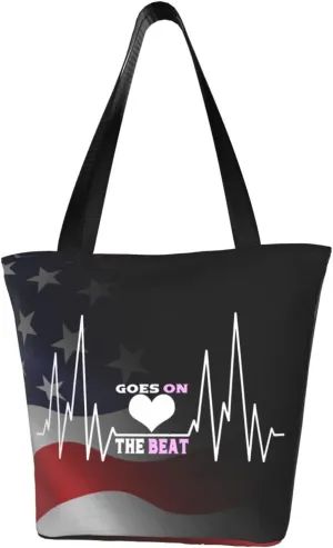 The Beat Goes On Heartbeat Fashion Shoulder Bag Large Capacity For Man Or Woman