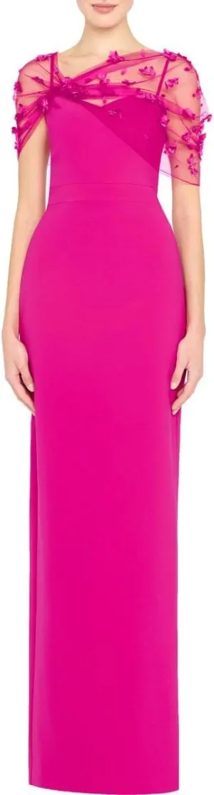 THEIA Womens Sophia Beaded Evening Dress Pink 8