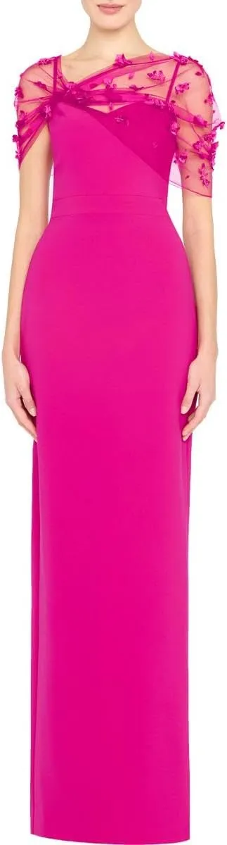 THEIA Womens Sophia Beaded Evening Dress Pink 8