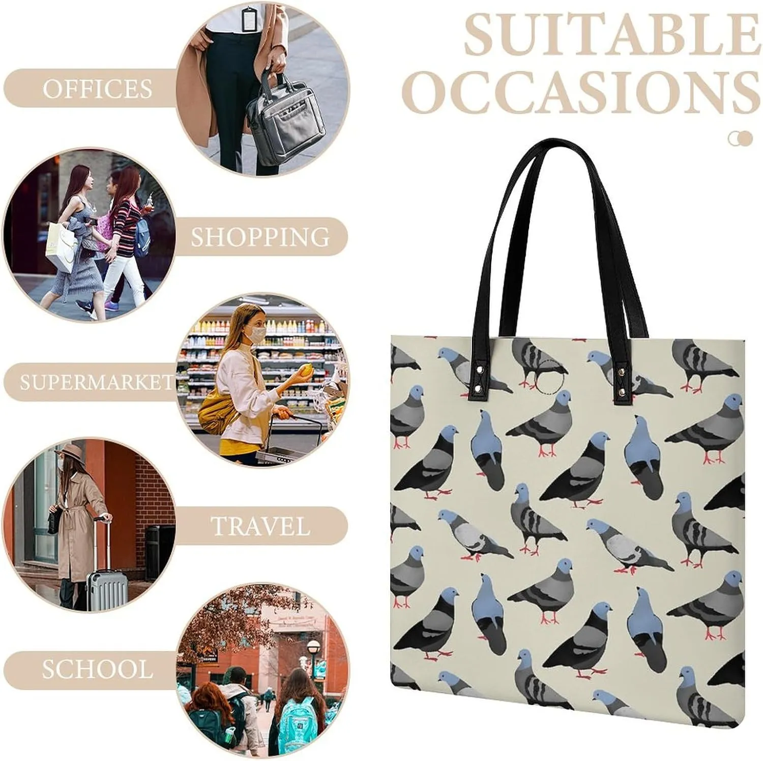 TigerPrint Fashionable All Printed Leather Handbag Unisex