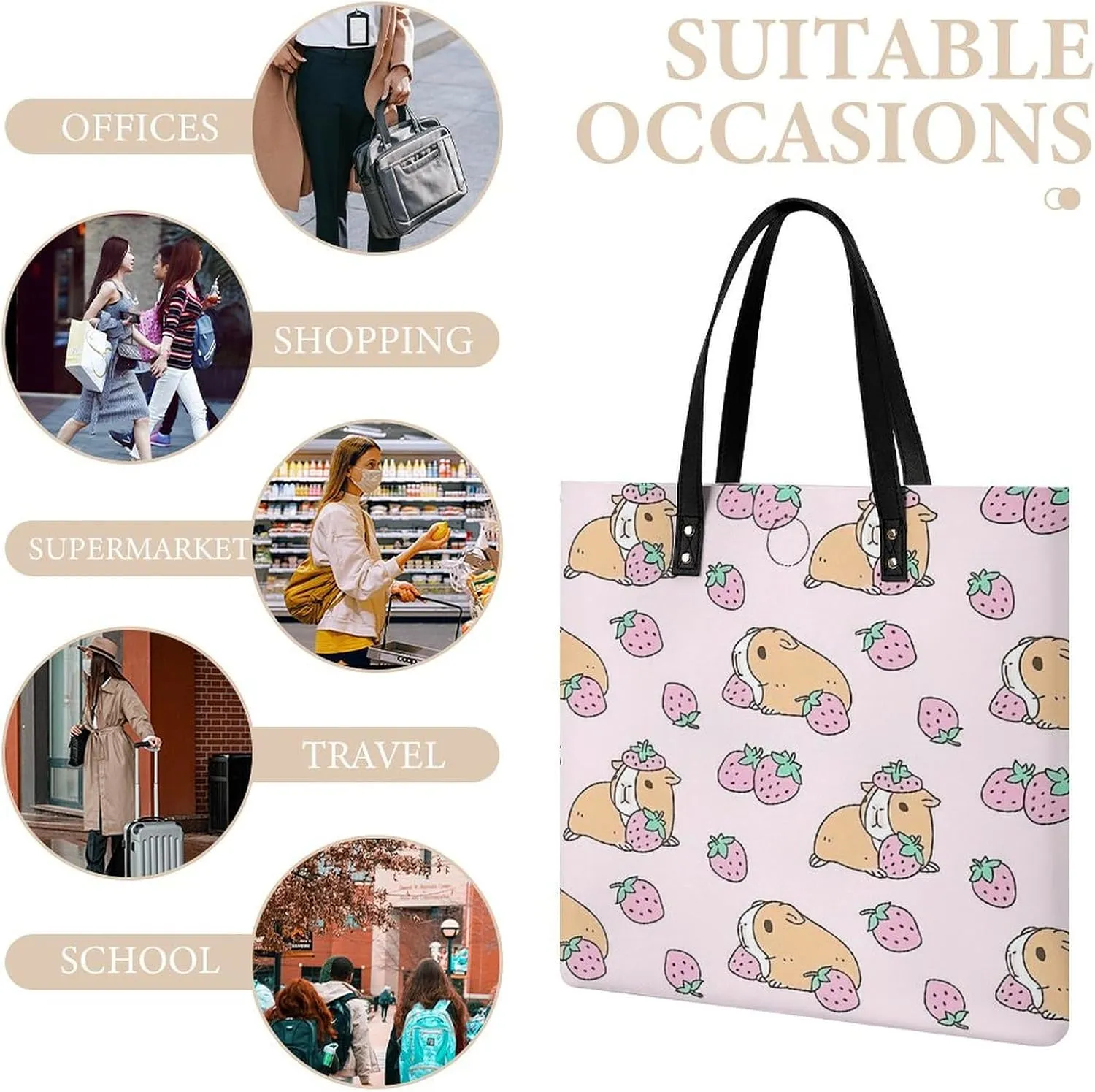 TigerPrint Fashionable All Printed Leather Handbag Unisex