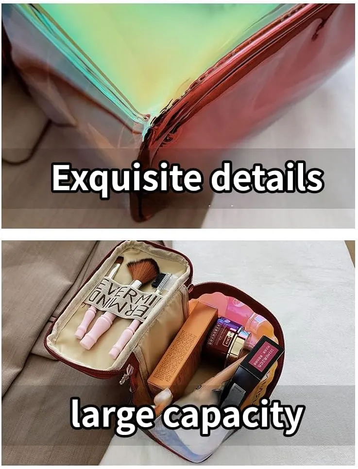 Toiletry Bag for Women Men, Waterproof Makeup Cosmetic Bag Travel Organizer Travel Bag Large Capacity Tote Bag Handbag (Silver)