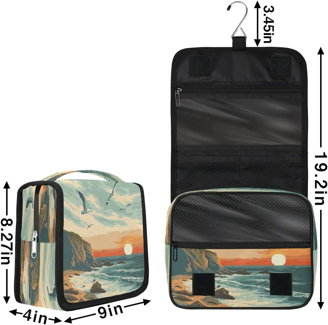 Toiletry Bag Hanging Toiletry Bag Travel Essentials Makeup Bag Travel Size Toiletries Bag Beach Seagull Sunset Travel Essentials For Women Travel Containers For Toiletries