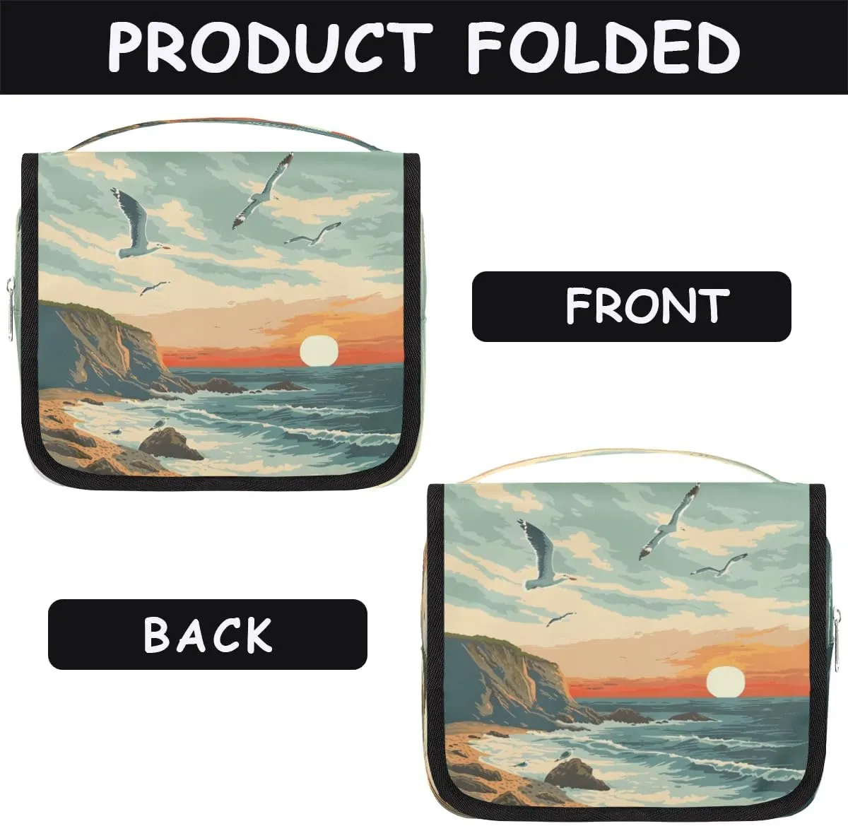 Toiletry Bag Hanging Toiletry Bag Travel Essentials Makeup Bag Travel Size Toiletries Bag Beach Seagull Sunset Travel Essentials For Women Travel Containers For Toiletries