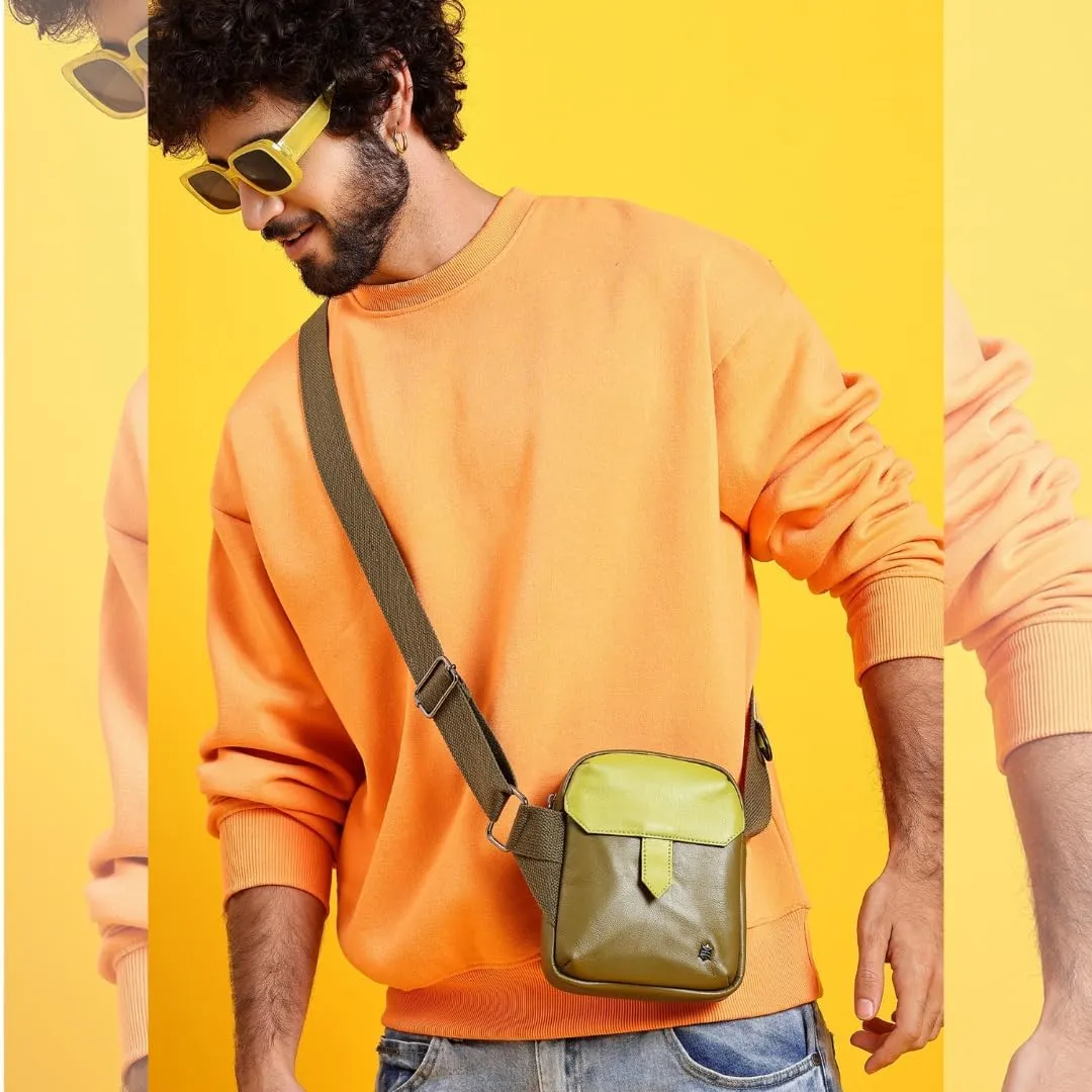 Tortoise Bandolera - Sling Crossbody Bag for Men & Women/ 100% Genuine Leather/Stylish, Durable, Travel Friendly Sling Bag