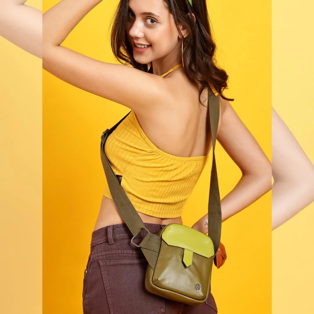 Tortoise Bandolera - Sling Crossbody Bag for Men & Women/ 100% Genuine Leather/Stylish, Durable, Travel Friendly Sling Bag