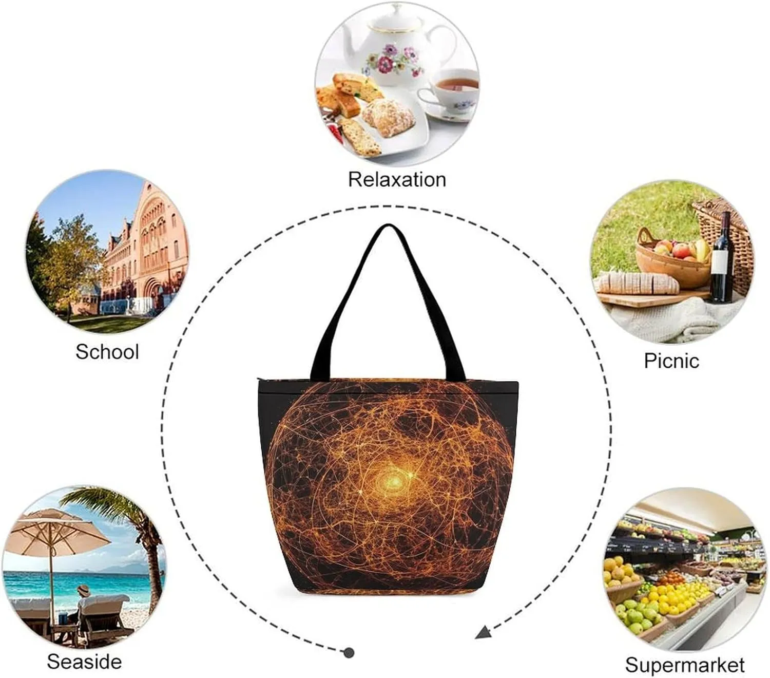 Tote Bag for Women Grocery Bag African Leopard on Rock Foldable Shopping Bags Reusable Large Tote Bag