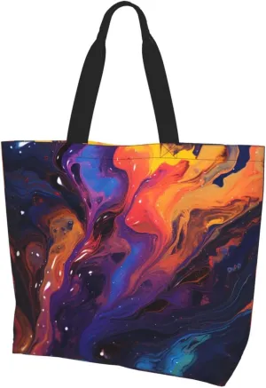 Tote Bag for Women Grocery Bag Reusable Shopping Bag Art Blue Dragonfly Handbag Foldable Shoulder Bag