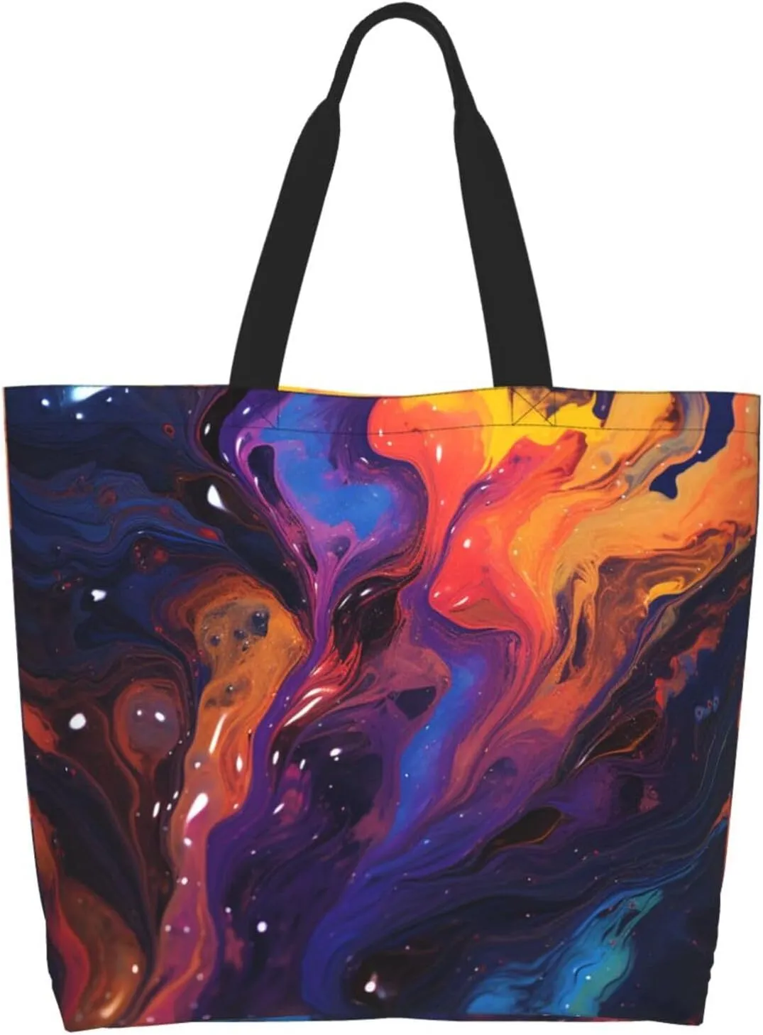 Tote Bag for Women Grocery Bag Reusable Shopping Bag Art Blue Dragonfly Handbag Foldable Shoulder Bag