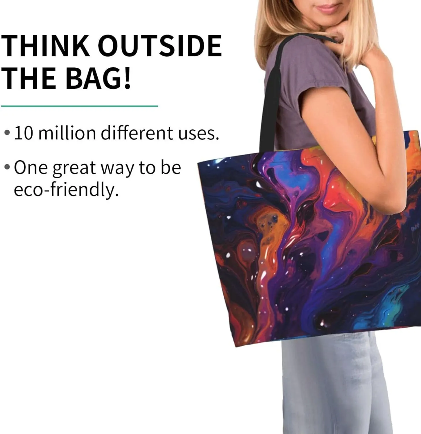 Tote Bag for Women Grocery Bag Reusable Shopping Bag Art Blue Dragonfly Handbag Foldable Shoulder Bag