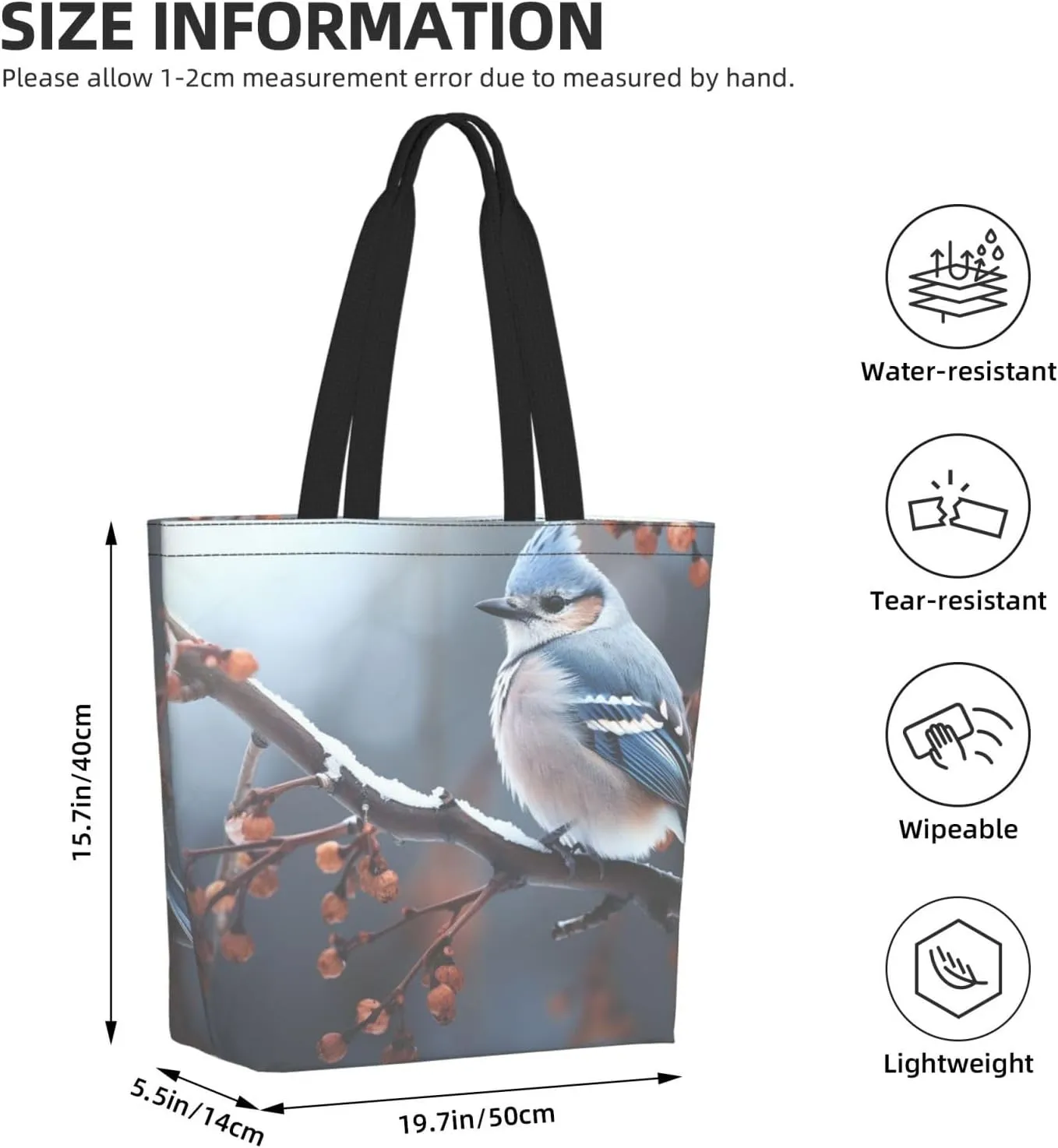 Tote Bag for Women Grocery Bag Reusable Shopping Bag Calm sky Handbag Foldable Shoulder Bag