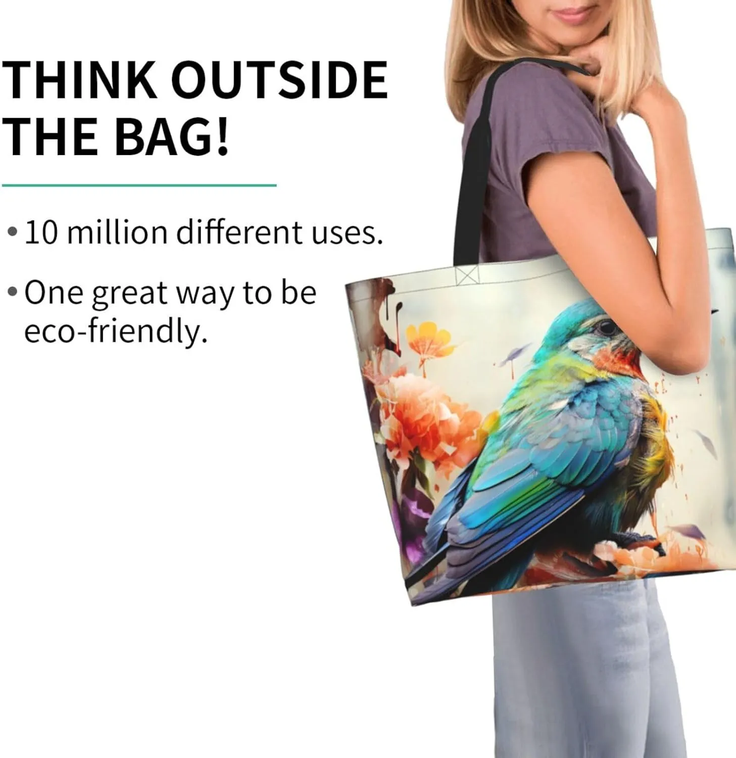 Tote Bag for Women Grocery Bag Reusable Shopping Bag Colorful Heart Tree Handbag Foldable Shoulder Bag