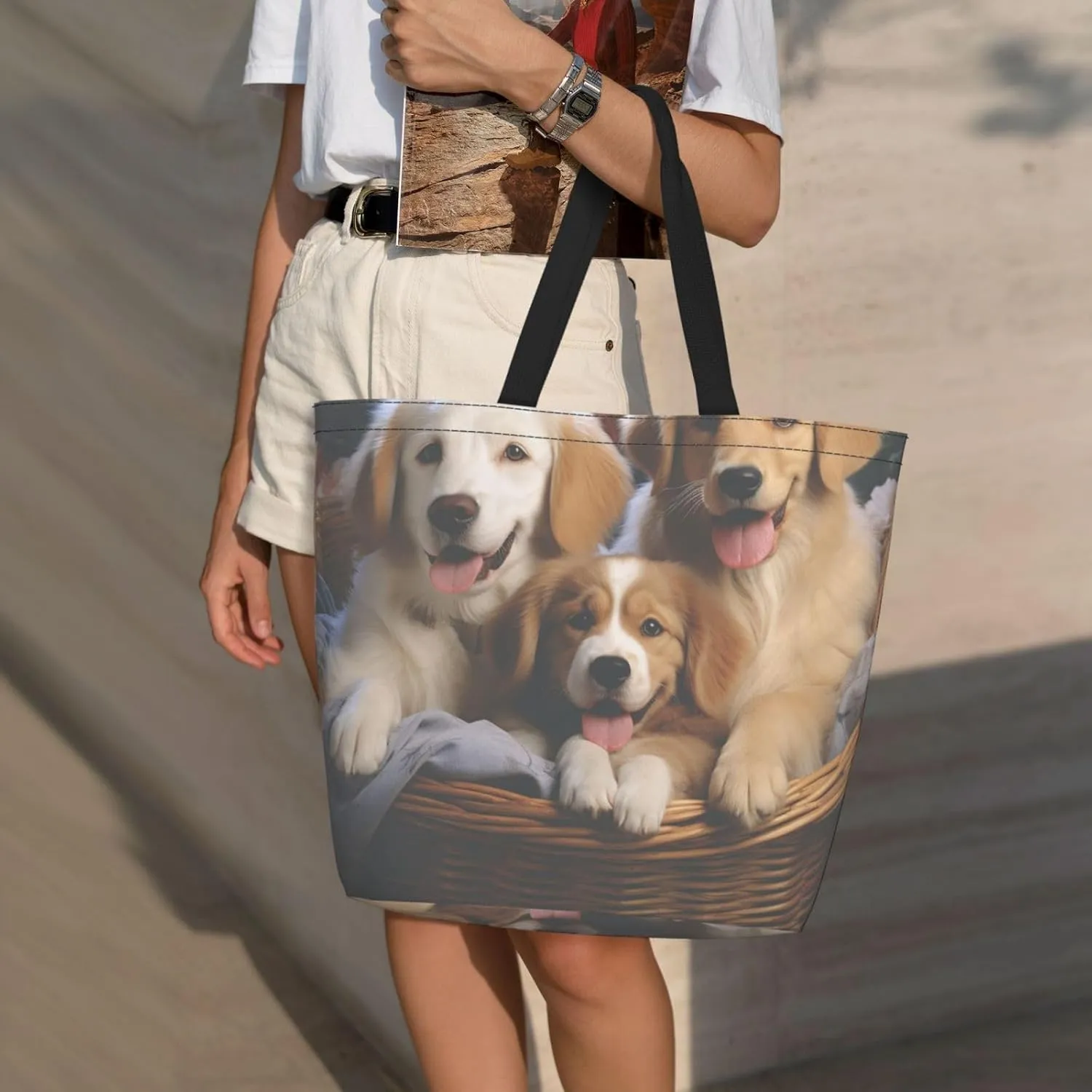 Tote Bag for Women Grocery Bag Reusable Shopping Bag Dolphin Handbag Foldable Shoulder Bag