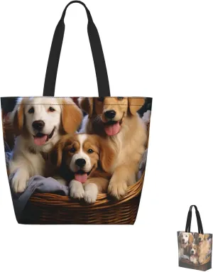 Tote Bag for Women Grocery Bag Reusable Shopping Bag Dolphin Handbag Foldable Shoulder Bag