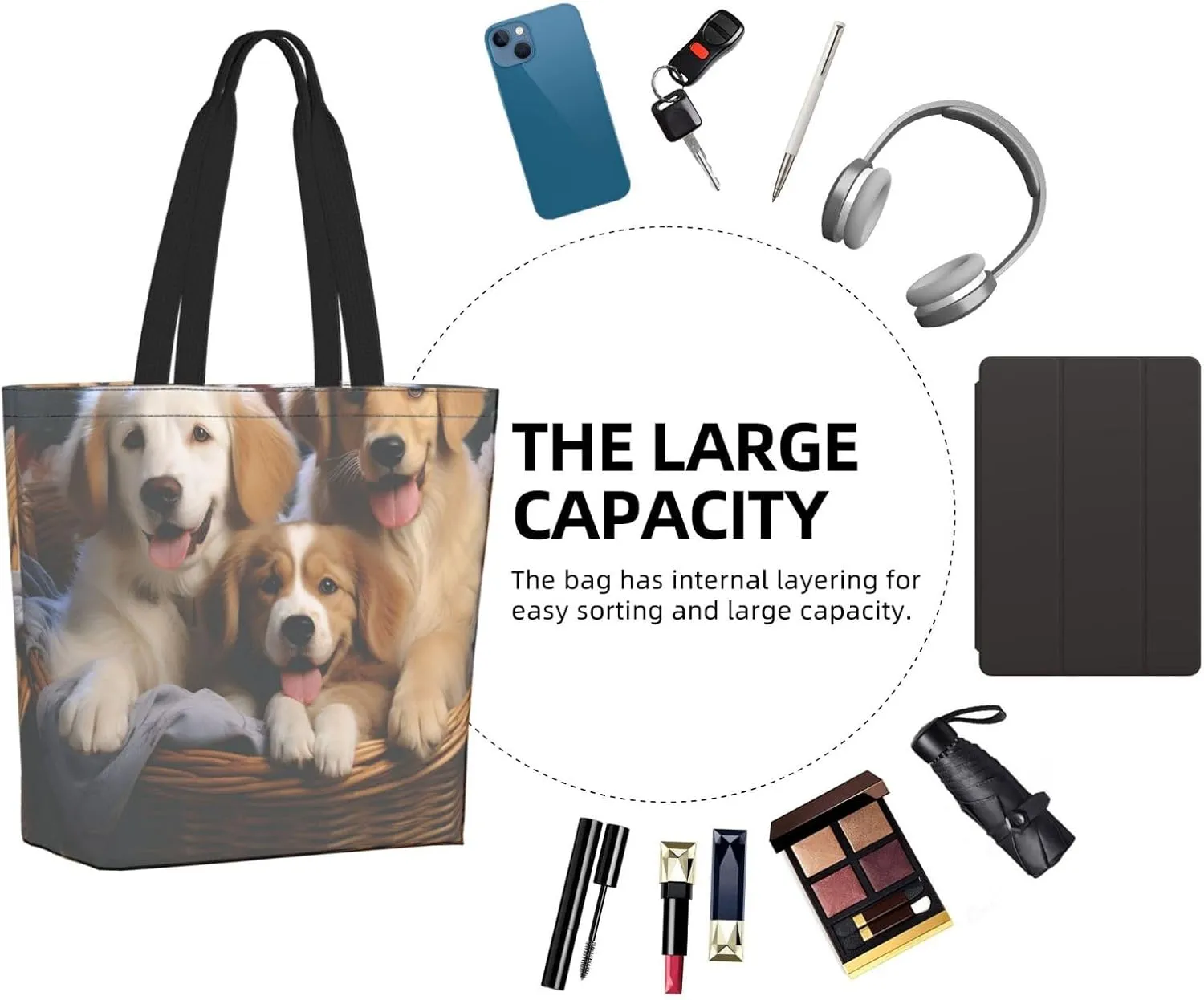Tote Bag for Women Grocery Bag Reusable Shopping Bag Dolphin Handbag Foldable Shoulder Bag