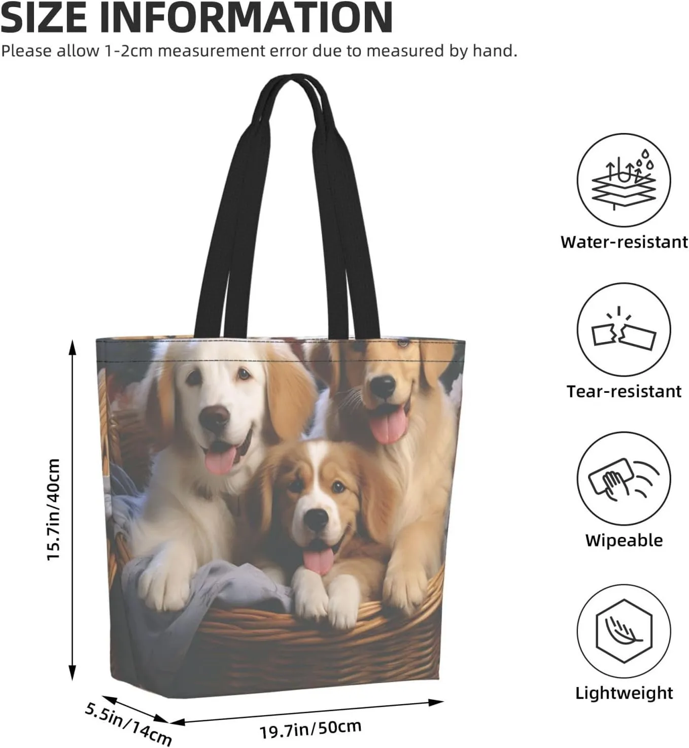 Tote Bag for Women Grocery Bag Reusable Shopping Bag Dolphin Handbag Foldable Shoulder Bag