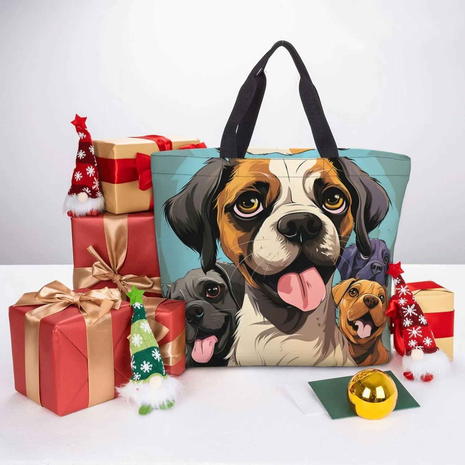 Tote Bag for Women Grocery Bag Reusable Shopping Bag Dolphin in the coral reef Handbag Foldable Shoulder Bag