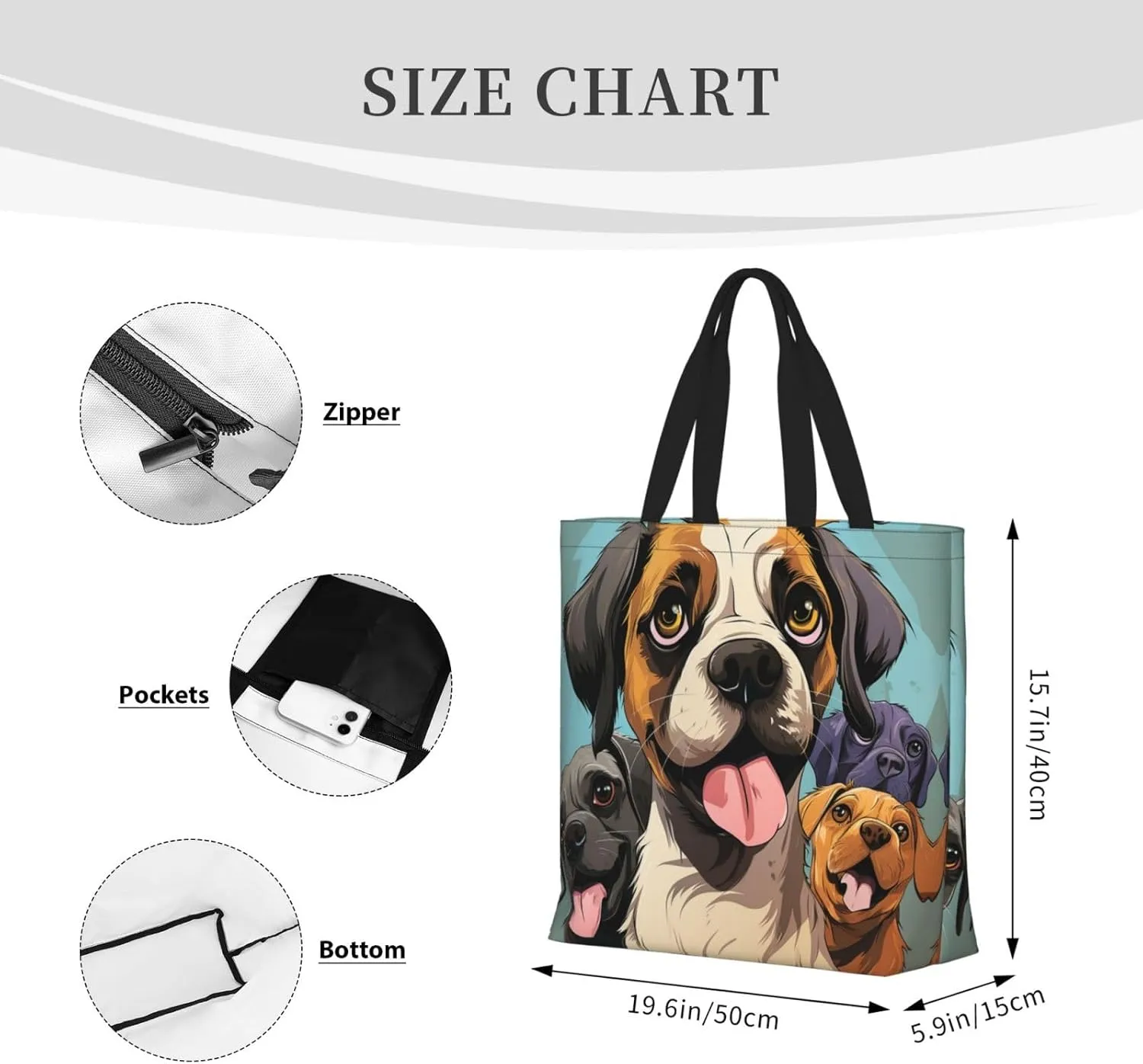 Tote Bag for Women Grocery Bag Reusable Shopping Bag Dolphin in the coral reef Handbag Foldable Shoulder Bag