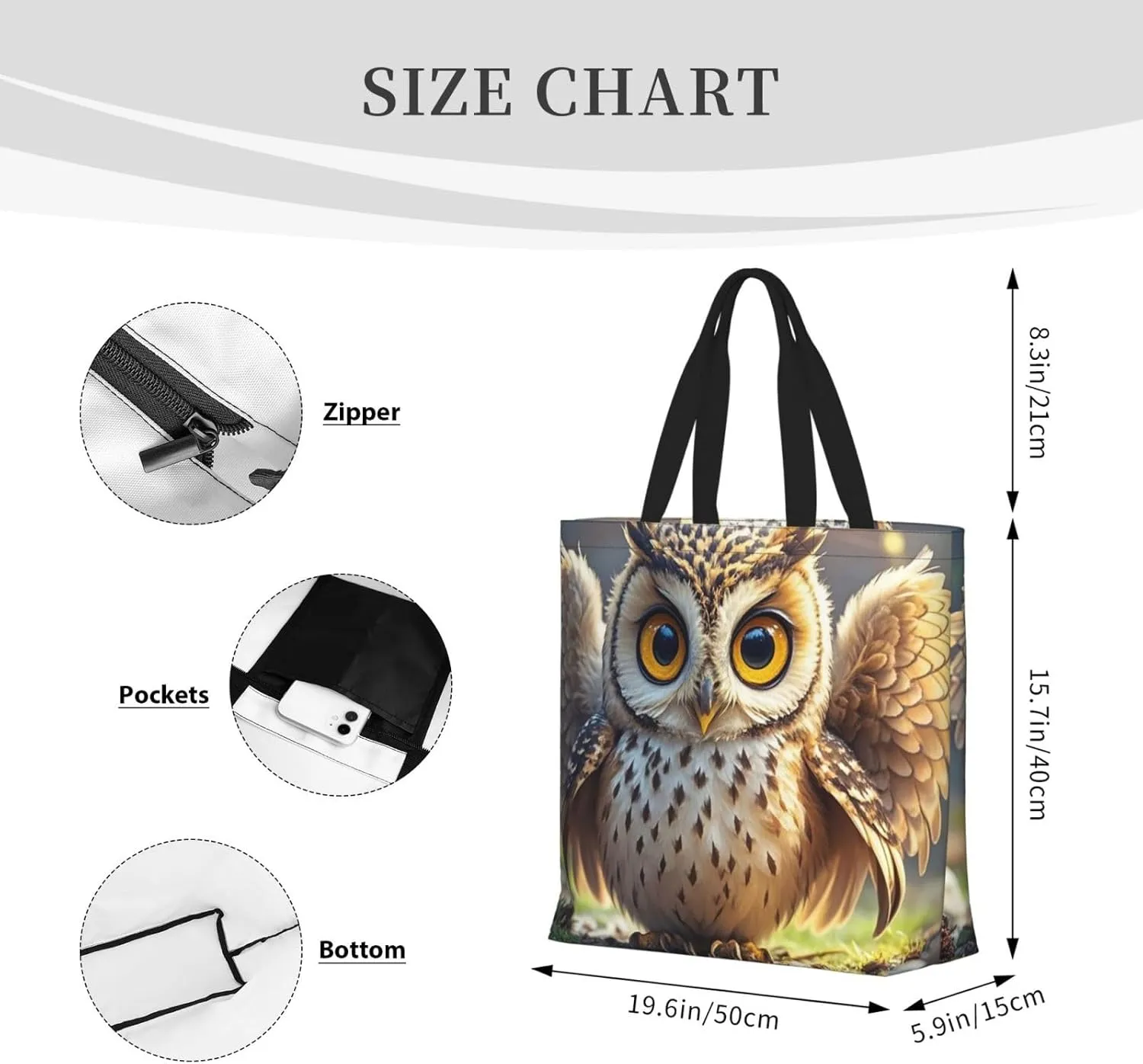 Tote Bag for Women Grocery Bag Reusable Shopping Bag Flock of Birds Handbag Foldable Shoulder Bag