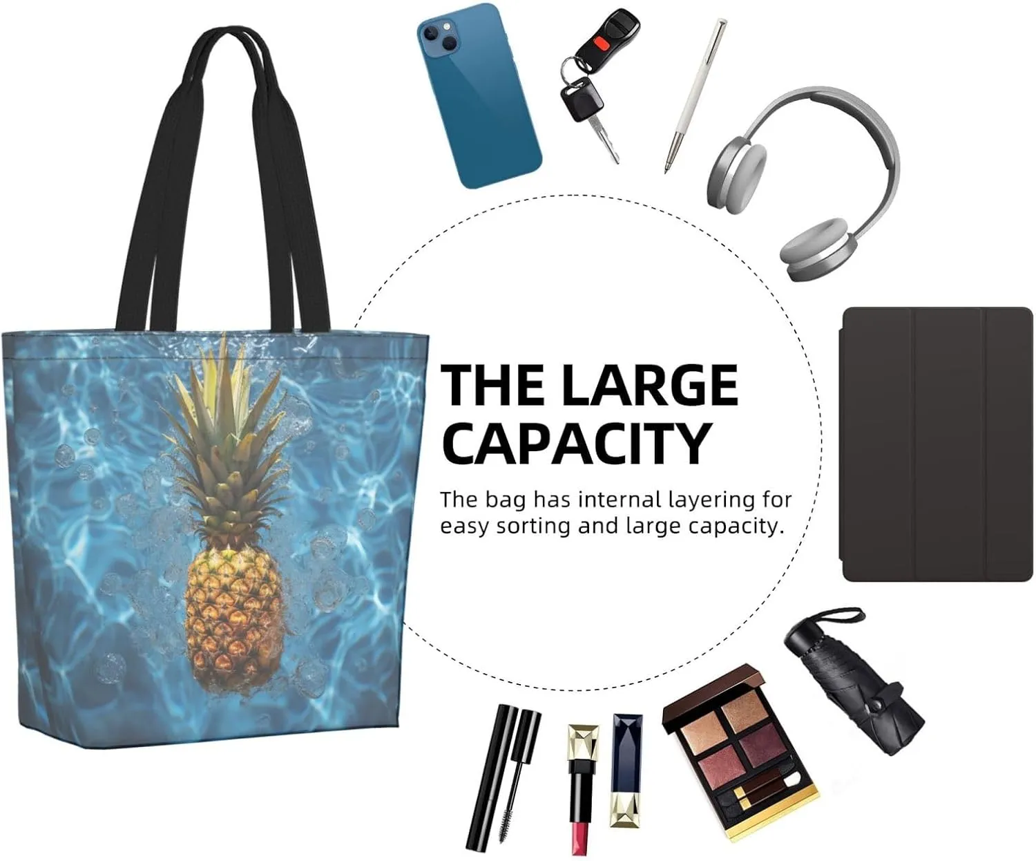 Tote Bag for Women Grocery Bag Reusable Shopping Bag Red Dragonfly Handbag Foldable Shoulder Bag