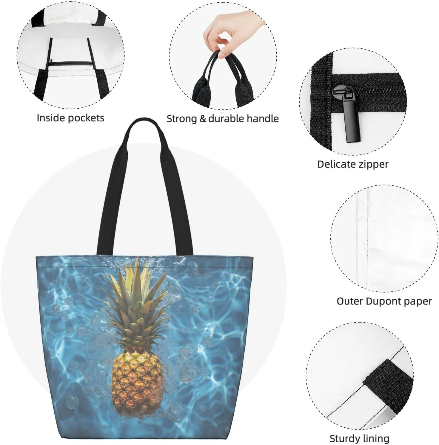 Tote Bag for Women Grocery Bag Reusable Shopping Bag Red Dragonfly Handbag Foldable Shoulder Bag