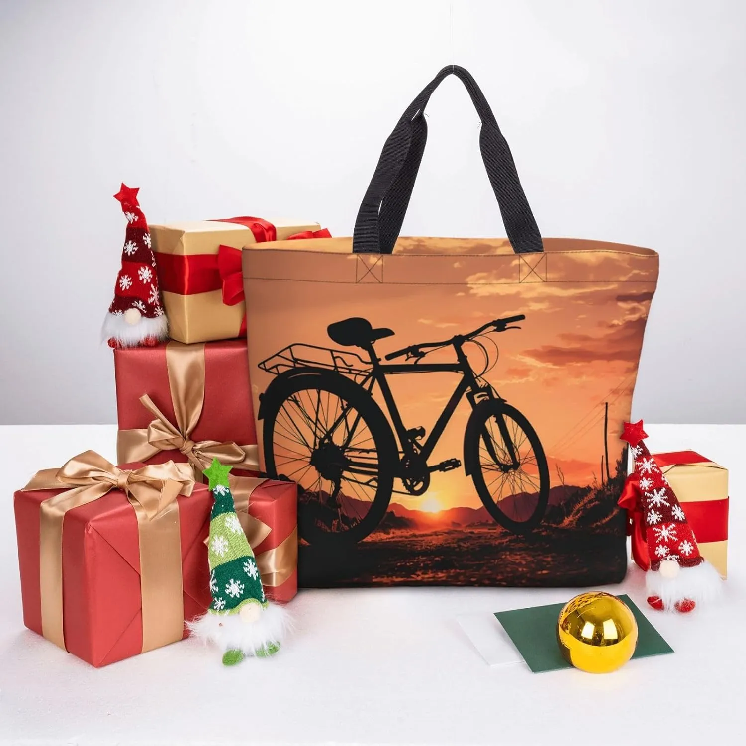 Tote Bag for Women Grocery Bag Reusable Shopping Bag Sugar Skull Rose Handbag Foldable Shoulder Bag