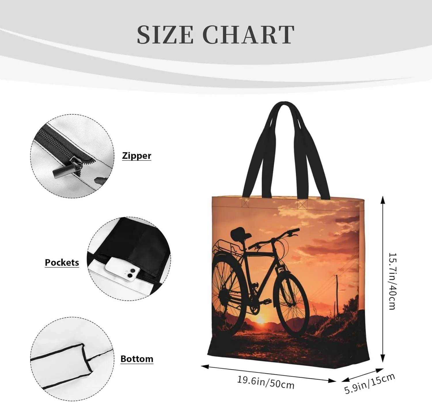 Tote Bag for Women Grocery Bag Reusable Shopping Bag Sugar Skull Rose Handbag Foldable Shoulder Bag