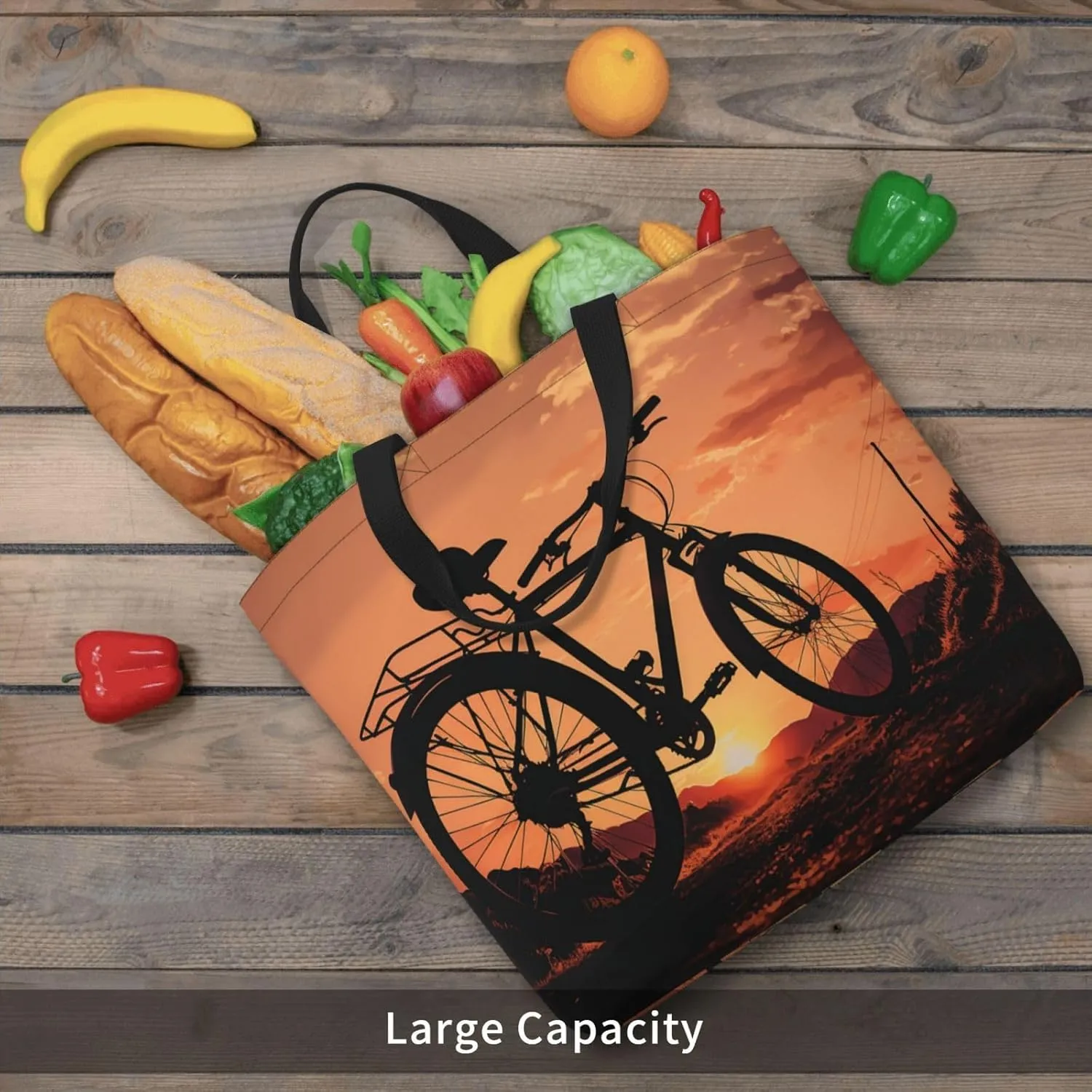 Tote Bag for Women Grocery Bag Reusable Shopping Bag Sugar Skull Rose Handbag Foldable Shoulder Bag