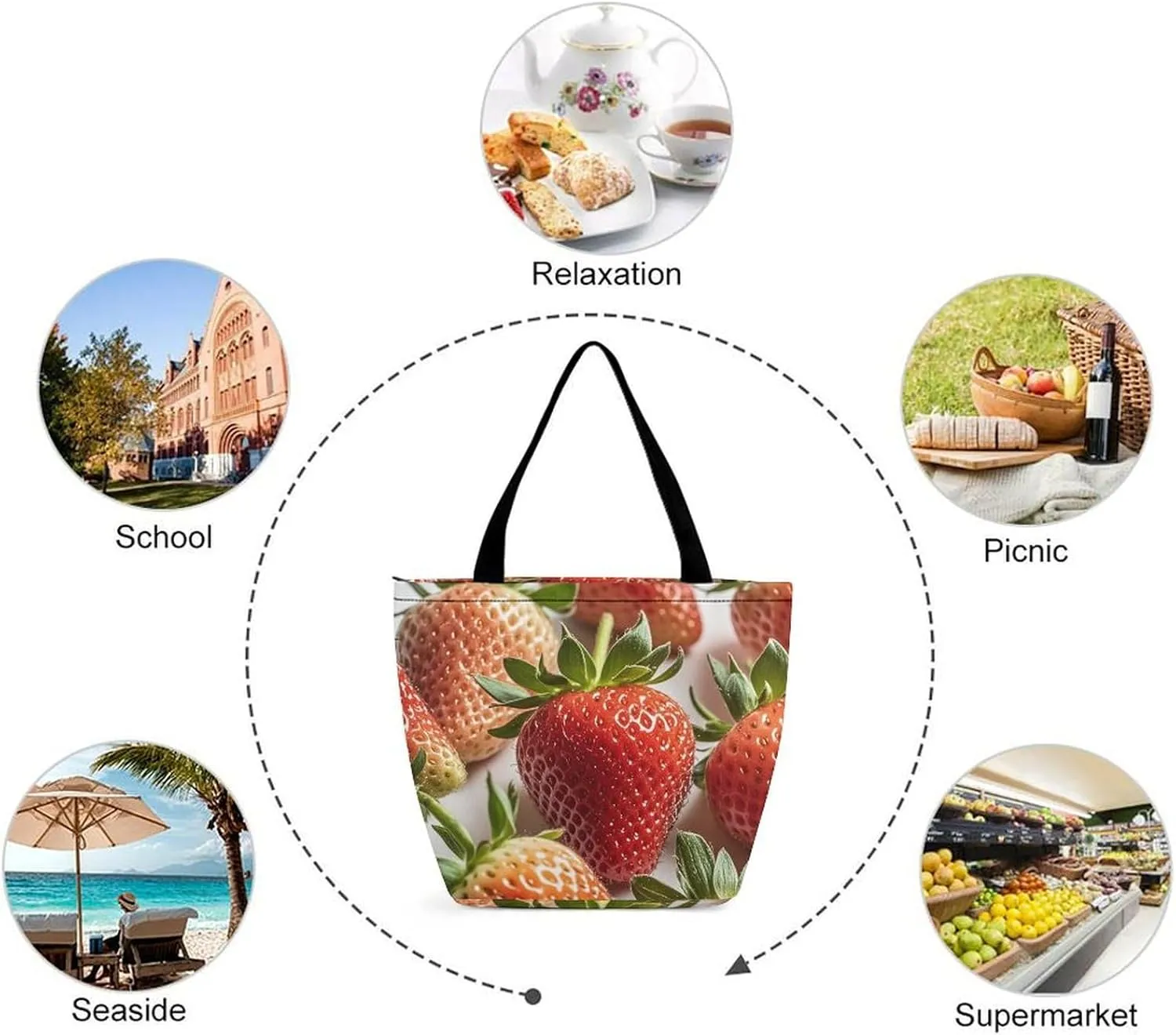 Tote Bag for Women Grocery Bag Winter House Foldable Shopping Bags Reusable Large Tote Bag