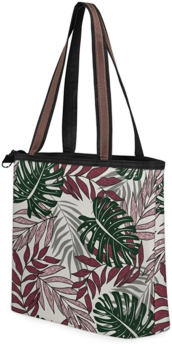 Tote Bag for Women with Zipper Large Capacity Top Handle Casual Shoulder Bag Handbag Reusable Shopping