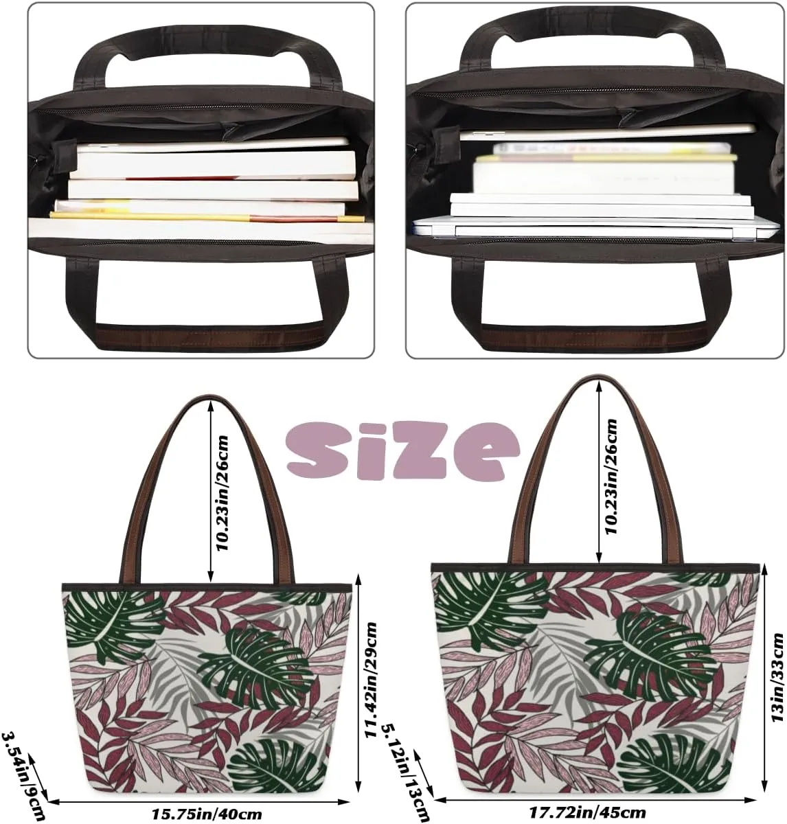 Tote Bag for Women with Zipper Large Capacity Top Handle Casual Shoulder Bag Handbag Reusable Shopping