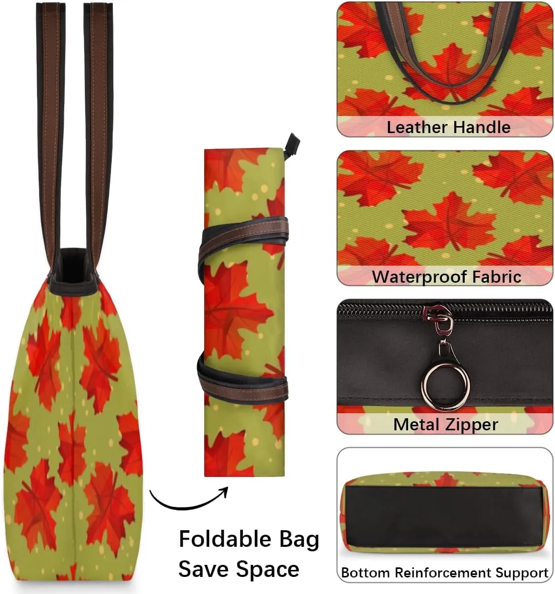 Tote Bag for Women with Zipper Large Capacity Top Handle Casual Shoulder Bag Handbag Reusable Shopping
