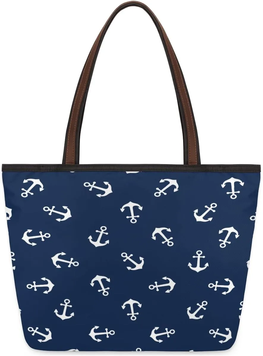 Tote Bag for Women with Zipper Large Capacity Top Handle Casual Shoulder Bag Handbag Reusable Shopping