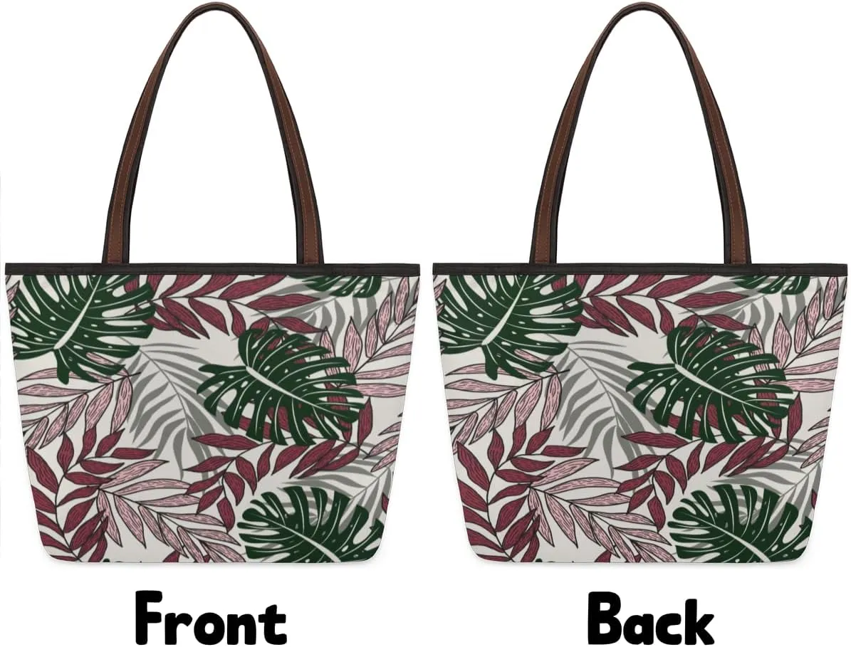 Tote Bag for Women with Zipper Large Capacity Top Handle Casual Shoulder Bag Handbag Reusable Shopping