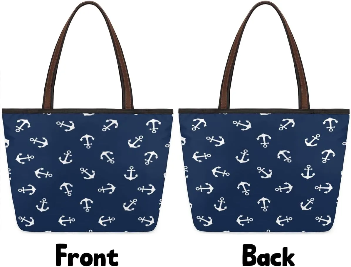 Tote Bag for Women with Zipper Large Capacity Top Handle Casual Shoulder Bag Handbag Reusable Shopping
