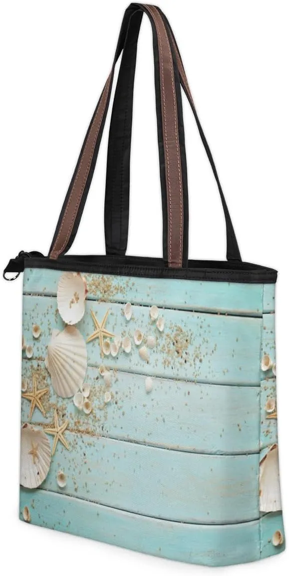 Tote Bag for Women with Zipper Large Capacity Top Handle Casual Shoulder Bag Handbag Reusable Shopping